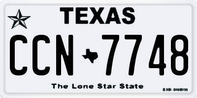 TX license plate CCN7748
