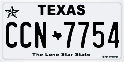 TX license plate CCN7754