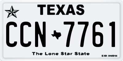 TX license plate CCN7761