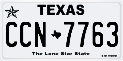 TX license plate CCN7763