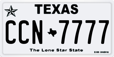 TX license plate CCN7777