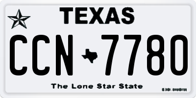 TX license plate CCN7780