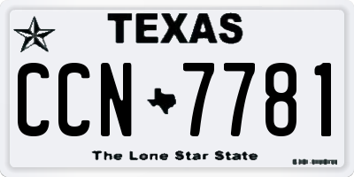 TX license plate CCN7781