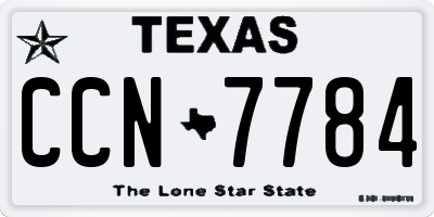 TX license plate CCN7784