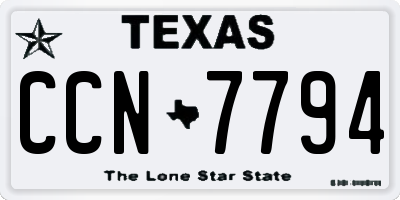 TX license plate CCN7794