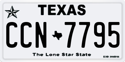 TX license plate CCN7795