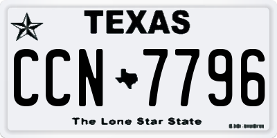 TX license plate CCN7796
