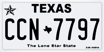 TX license plate CCN7797