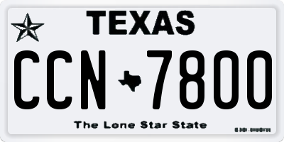 TX license plate CCN7800