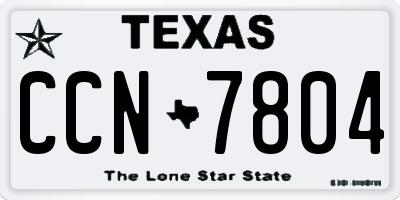 TX license plate CCN7804