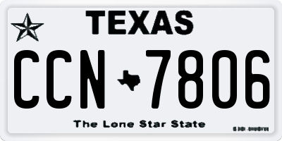 TX license plate CCN7806