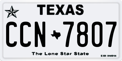 TX license plate CCN7807