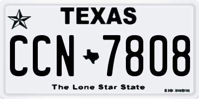 TX license plate CCN7808
