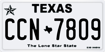 TX license plate CCN7809