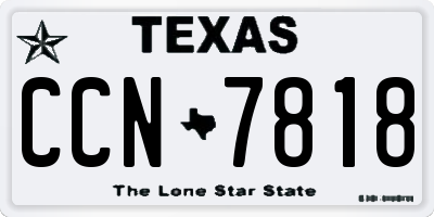 TX license plate CCN7818
