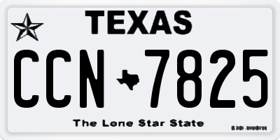TX license plate CCN7825