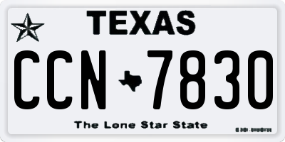 TX license plate CCN7830