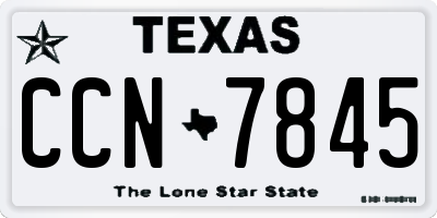 TX license plate CCN7845