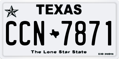 TX license plate CCN7871