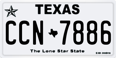 TX license plate CCN7886