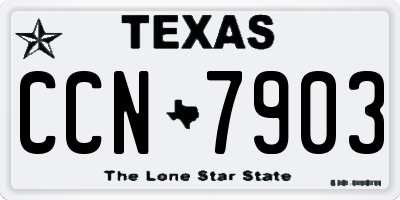 TX license plate CCN7903