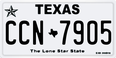 TX license plate CCN7905