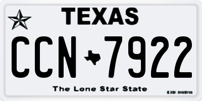 TX license plate CCN7922