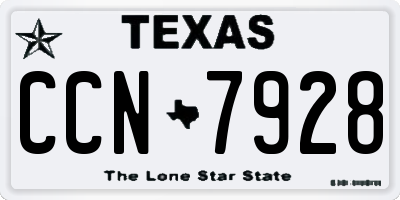 TX license plate CCN7928