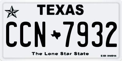 TX license plate CCN7932