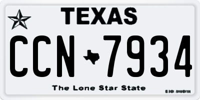 TX license plate CCN7934