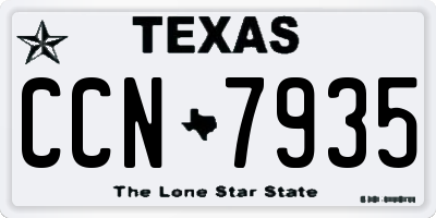 TX license plate CCN7935