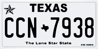 TX license plate CCN7938