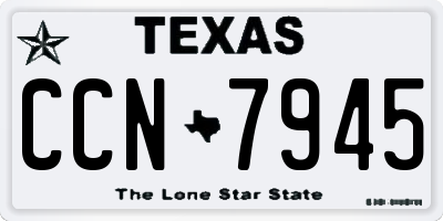 TX license plate CCN7945