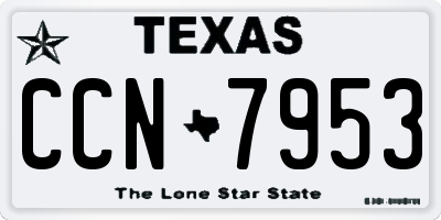 TX license plate CCN7953