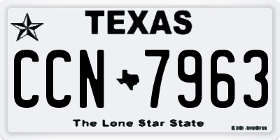 TX license plate CCN7963
