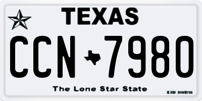 TX license plate CCN7980