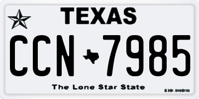 TX license plate CCN7985