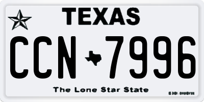 TX license plate CCN7996