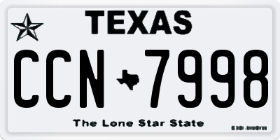 TX license plate CCN7998