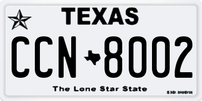 TX license plate CCN8002