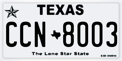 TX license plate CCN8003