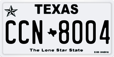 TX license plate CCN8004