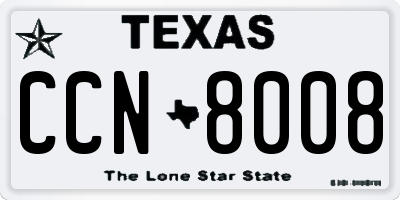 TX license plate CCN8008