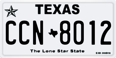 TX license plate CCN8012