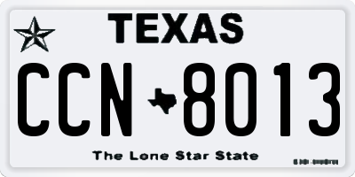 TX license plate CCN8013