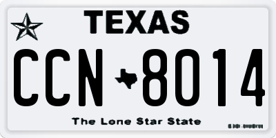 TX license plate CCN8014