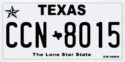 TX license plate CCN8015