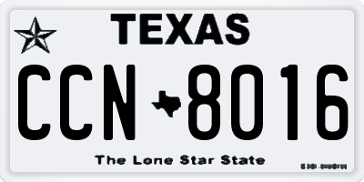 TX license plate CCN8016