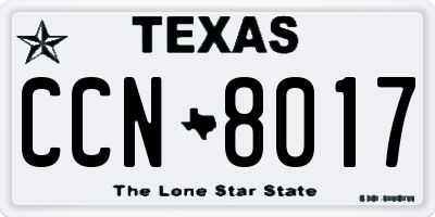 TX license plate CCN8017
