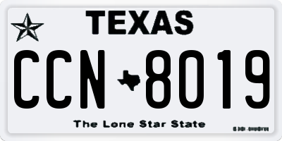 TX license plate CCN8019